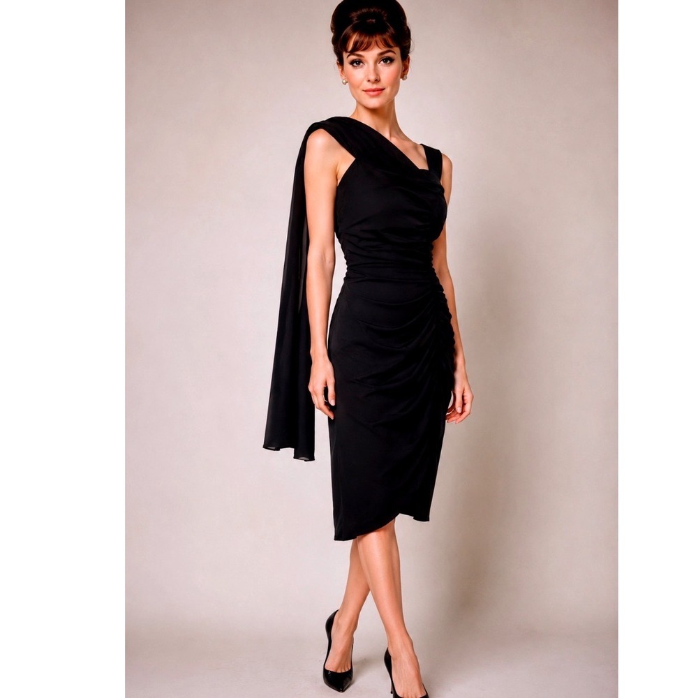 Vintage 60's Betsy‎ & Adam Dress Sz  7/8 Black Whimsigoth